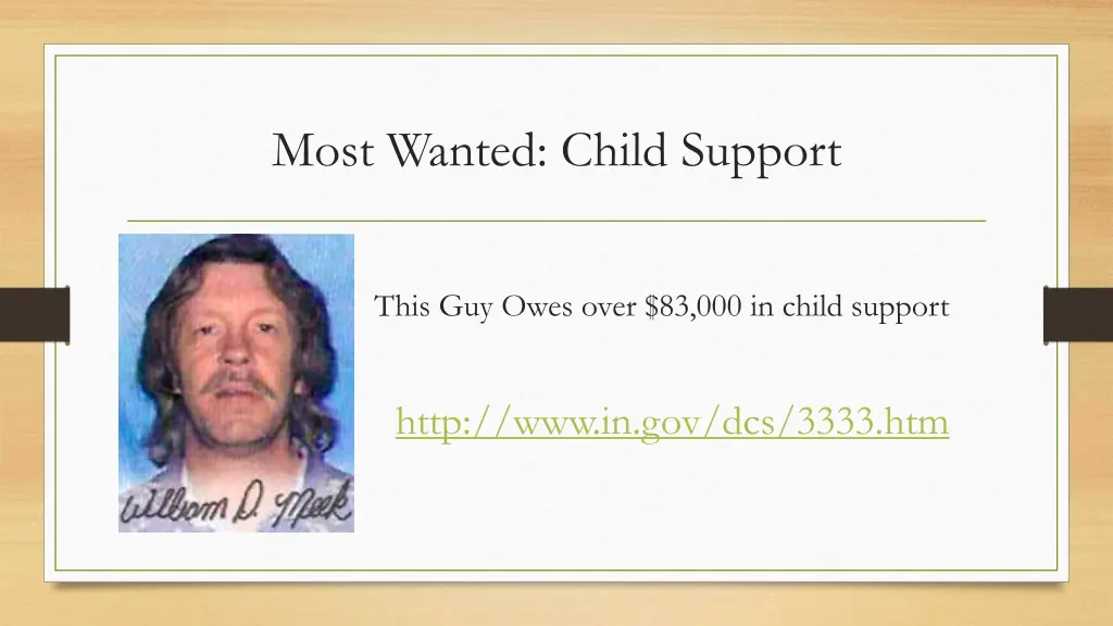 most wanted child support