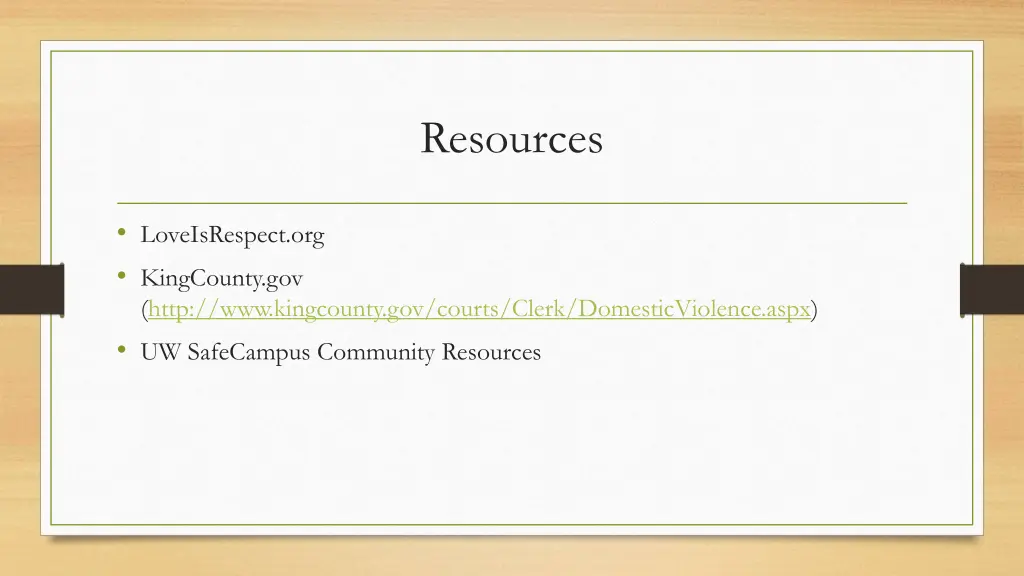 resources