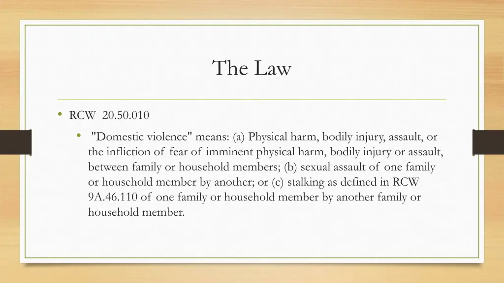 the law