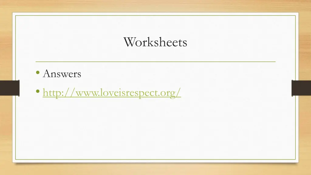 worksheets