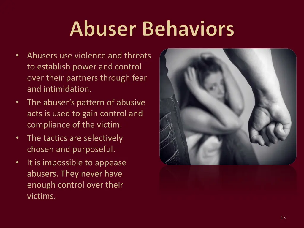 abuser behaviors