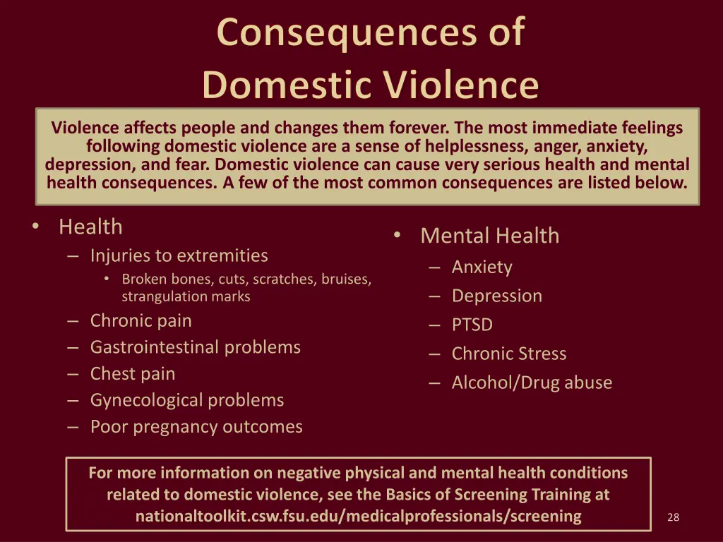 consequences of domestic violence