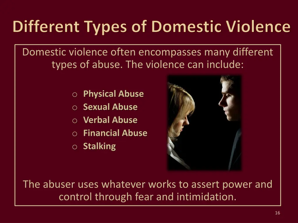 different types of domestic violence
