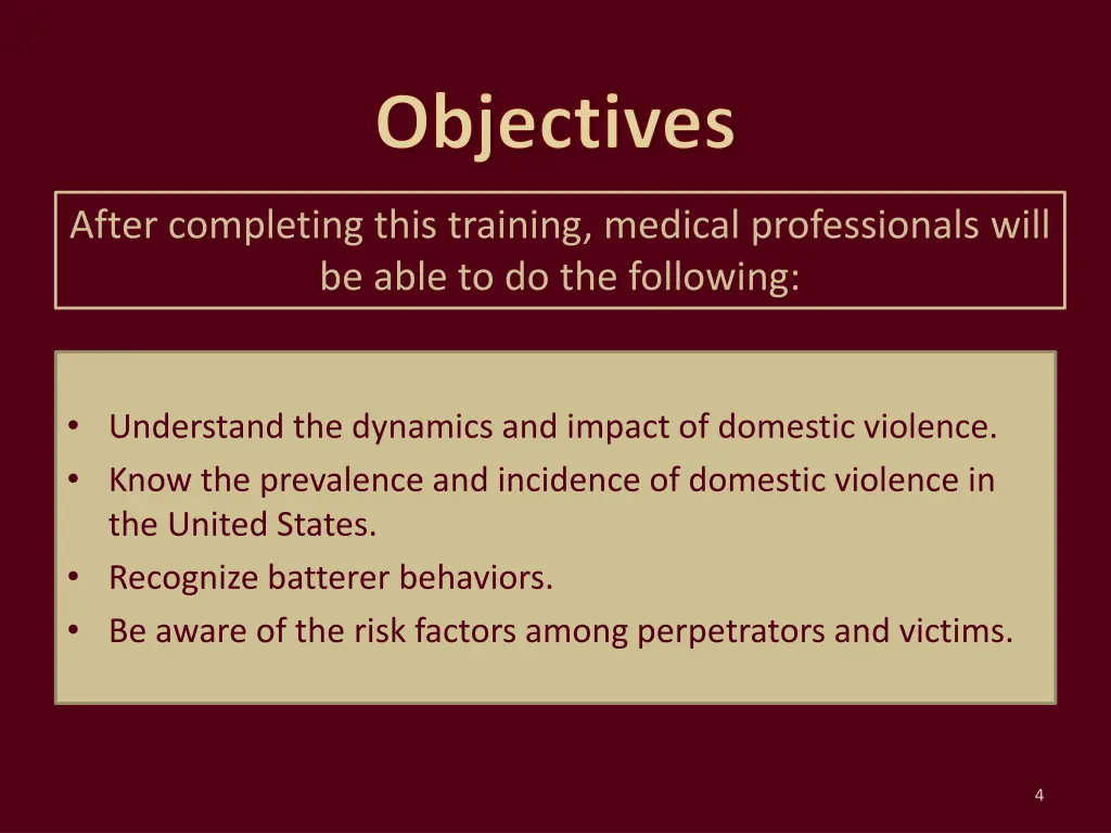 objectives