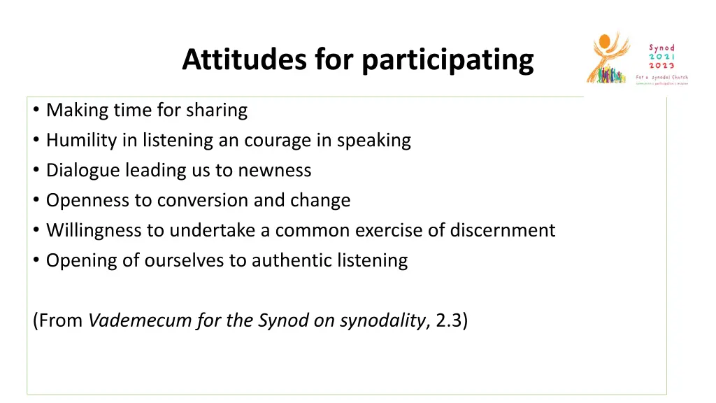 attitudes for participating