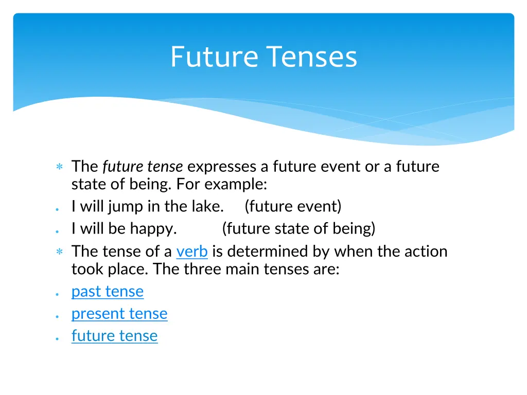 future tenses