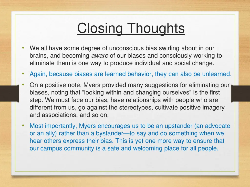 closing thoughts