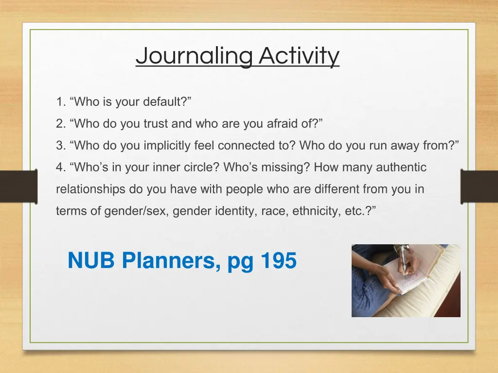 journaling activity