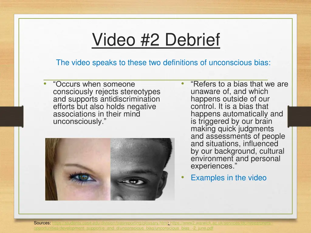 video 2 debrief