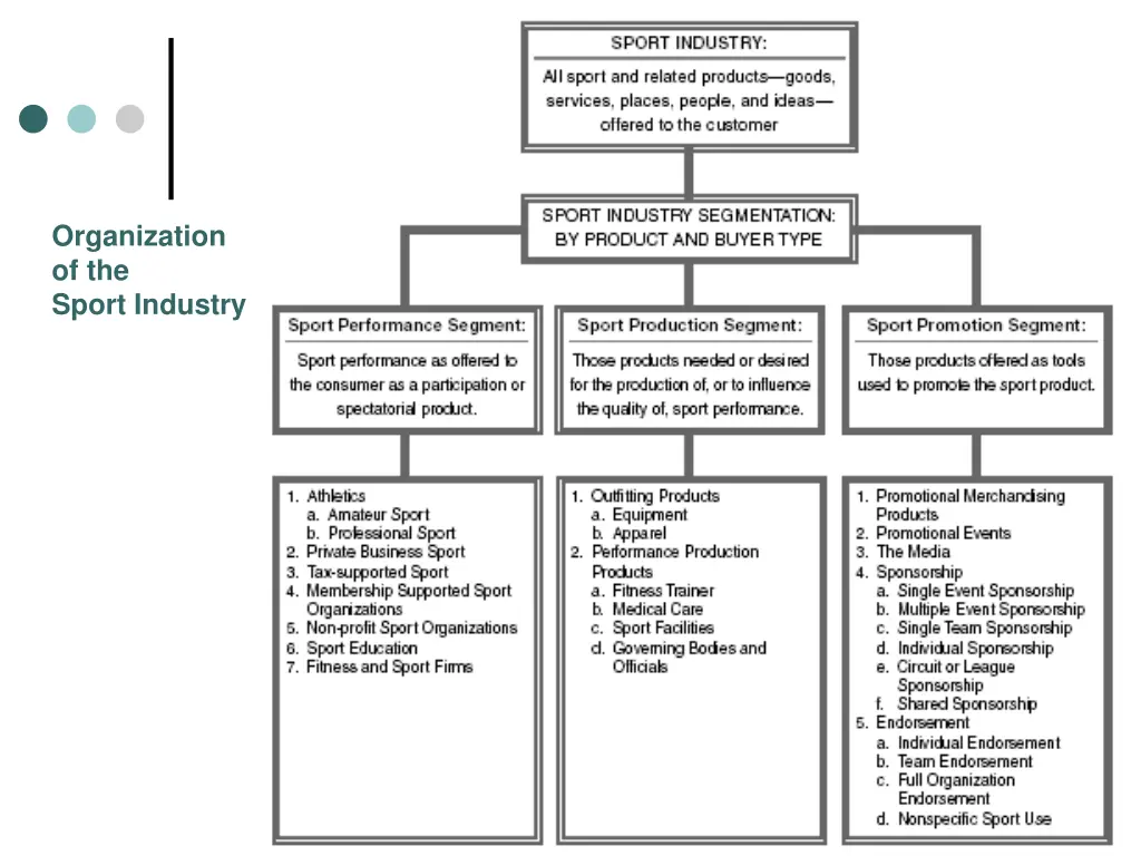 organization of the sport industry