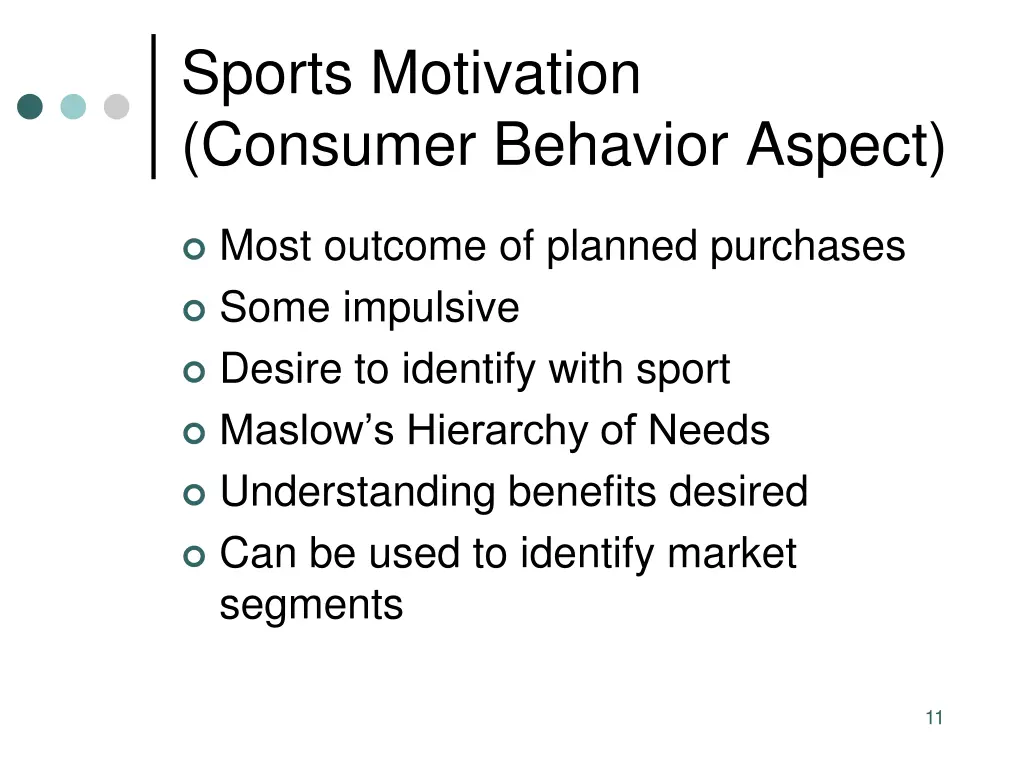 sports motivation consumer behavior aspect