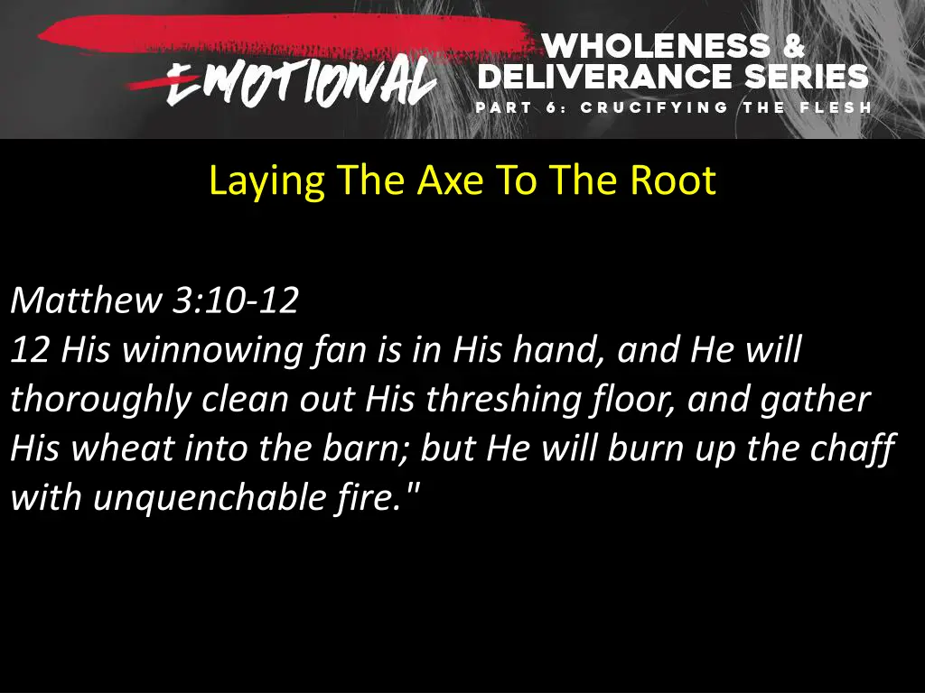 laying the axe to the root 1