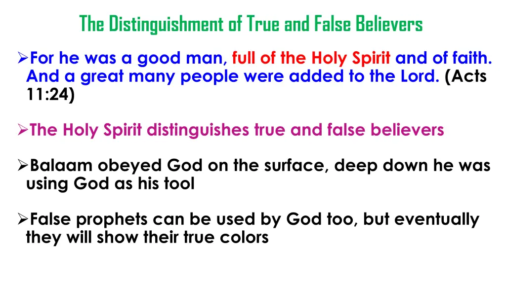 the distinguishment of true and false believers