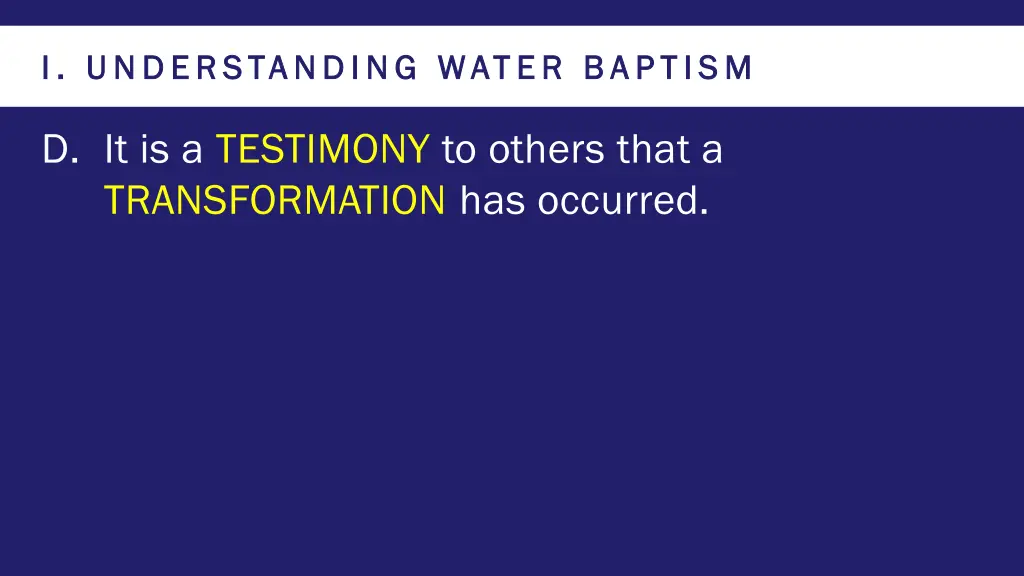 i understanding water baptism i understanding 3