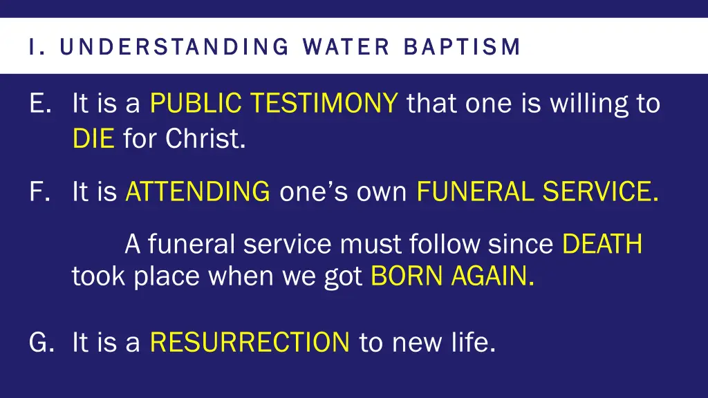 i understanding water baptism i understanding 4