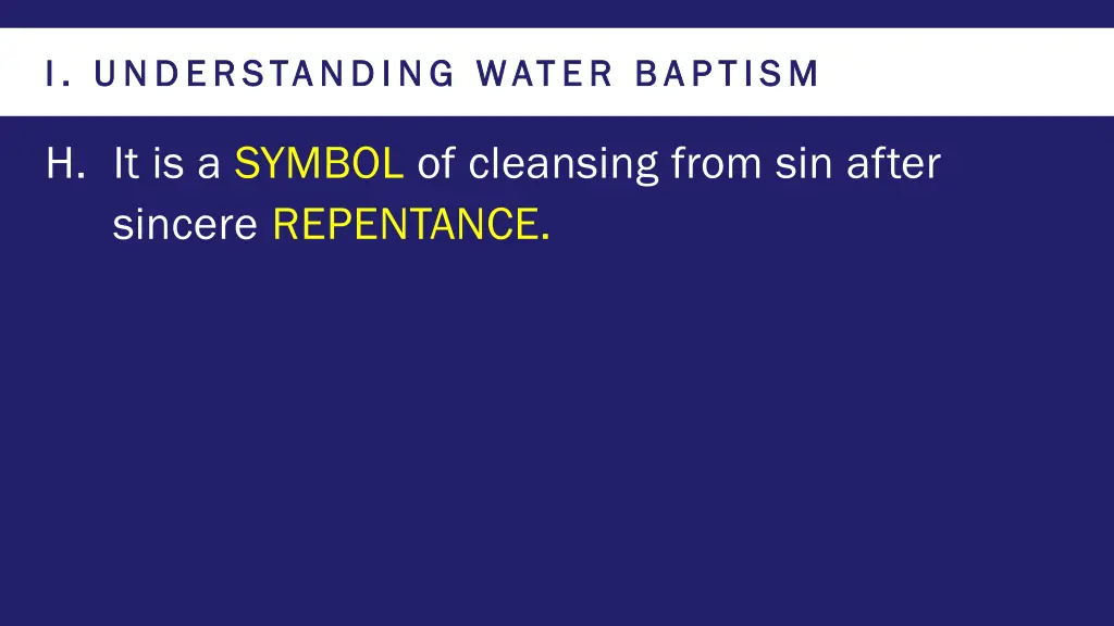 i understanding water baptism i understanding 5