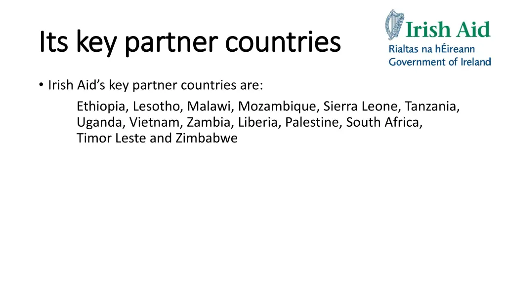its key partner countries its key partner