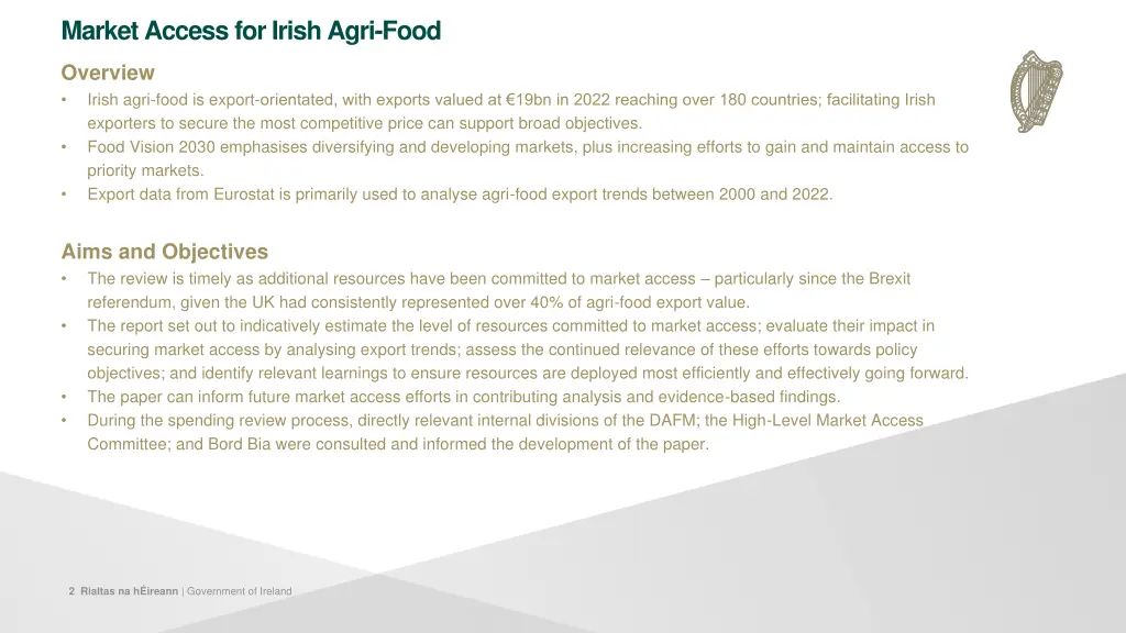 market access for irish agri food