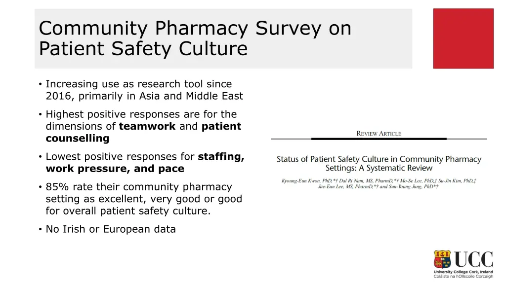 community pharmacy survey on patient safety