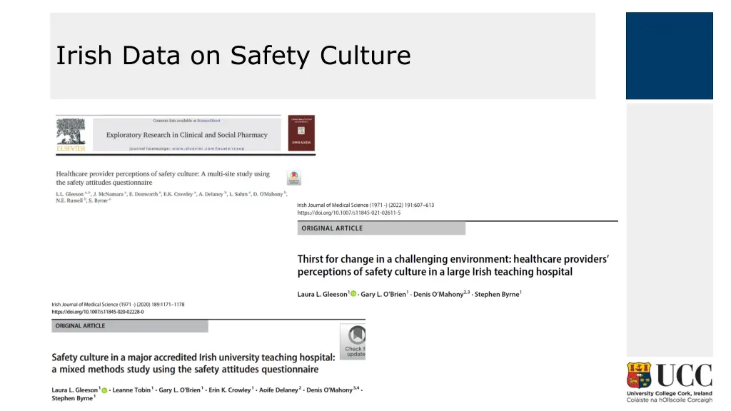 irish data on safety culture