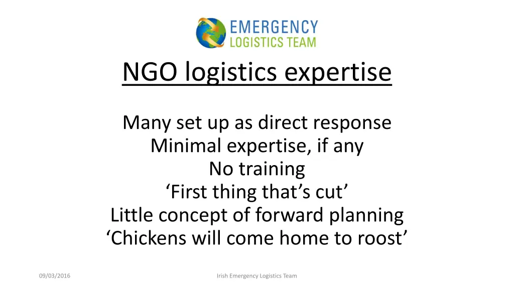 ngo logistics expertise