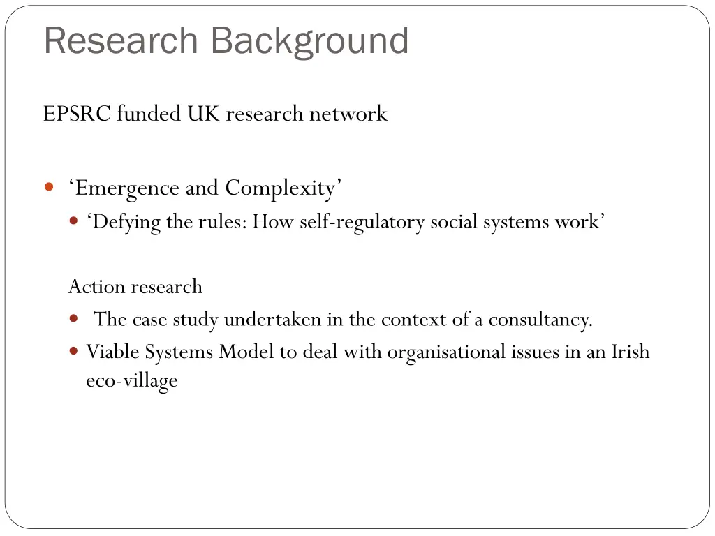 research background