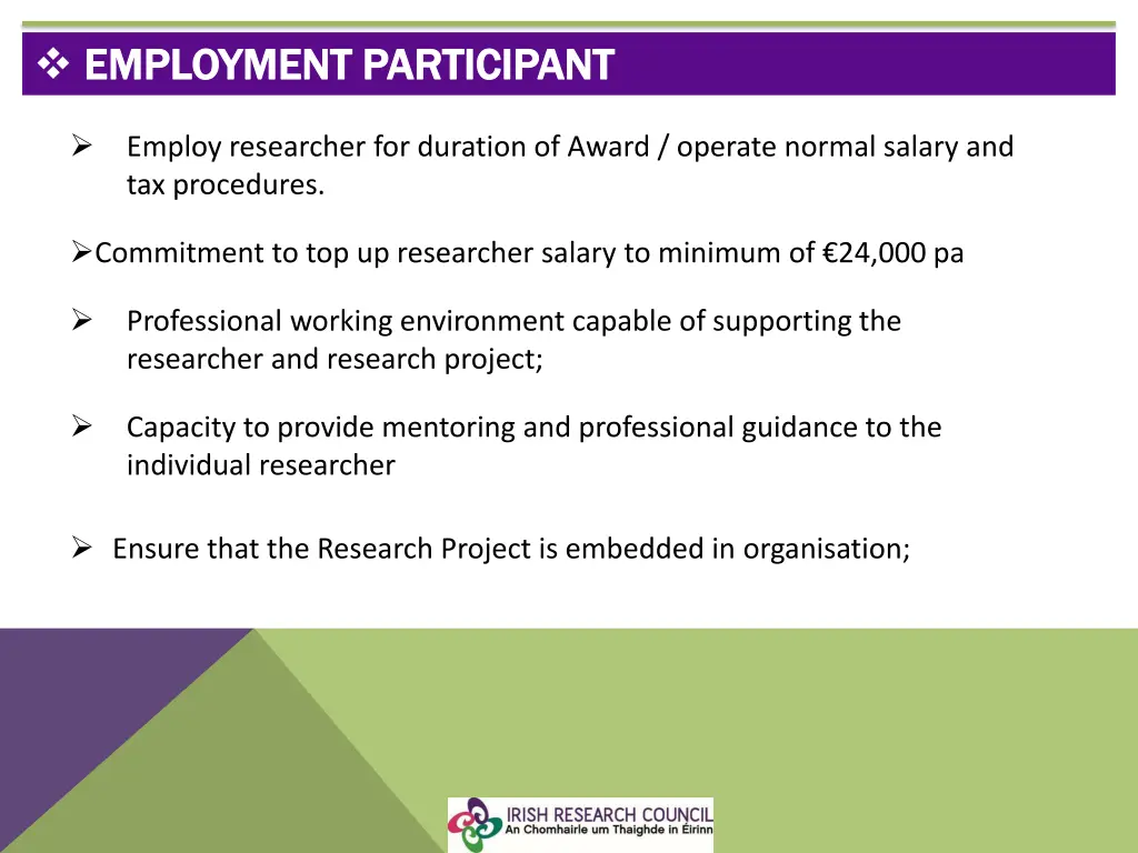 employment participant employment participant
