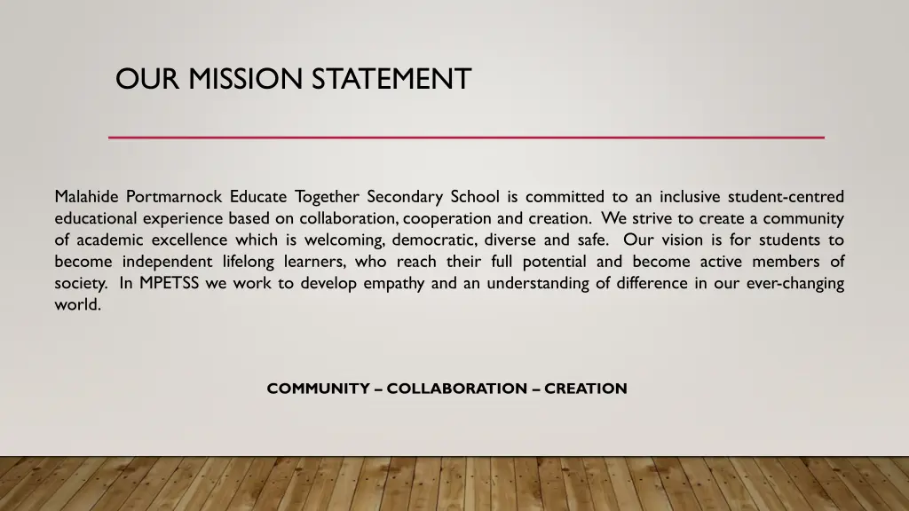 our mission statement