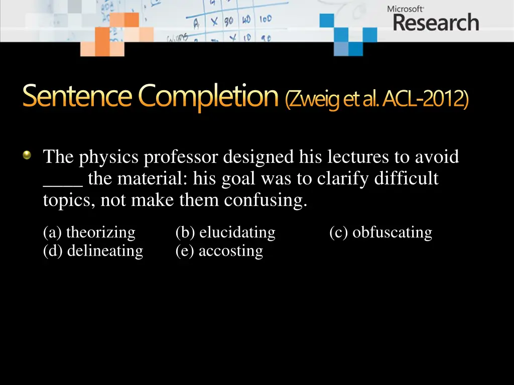 sentence completion zweig et al acl 2012