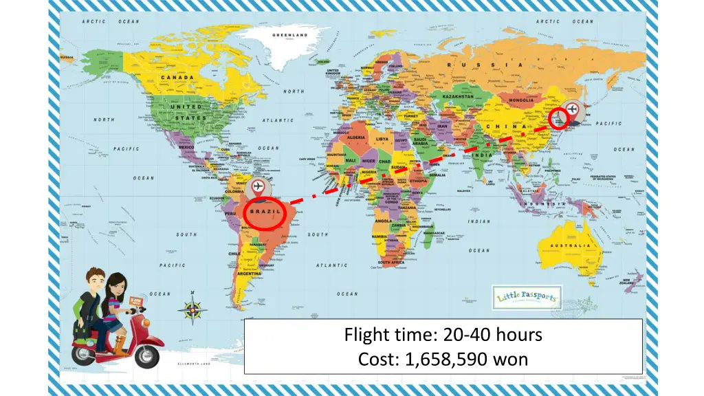 flight time 20 40 hours cost 1 658 590 won