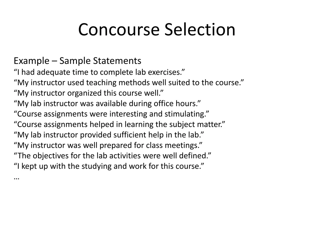 concourse selection 1