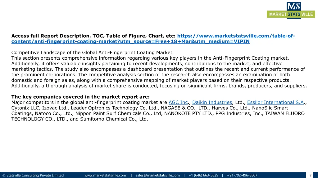 access full report description toc table