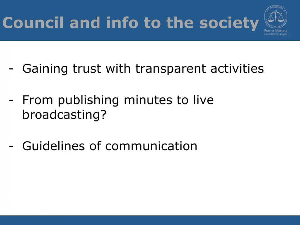 council and info to the society
