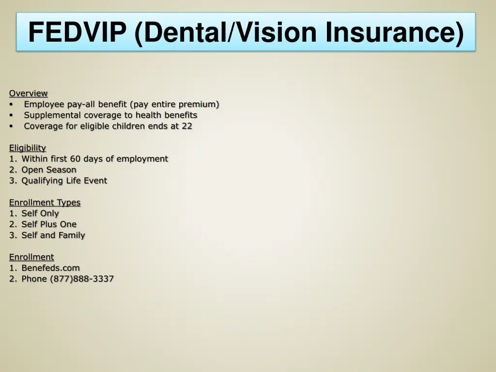 fedvip dental vision insurance