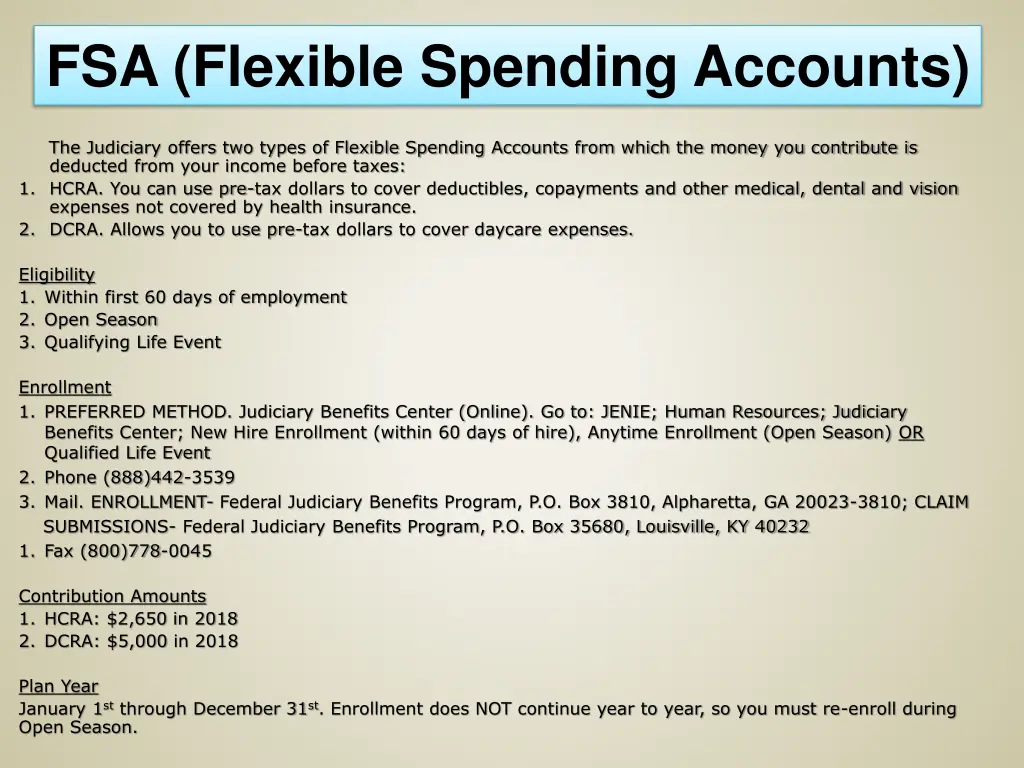 fsa flexible spending accounts