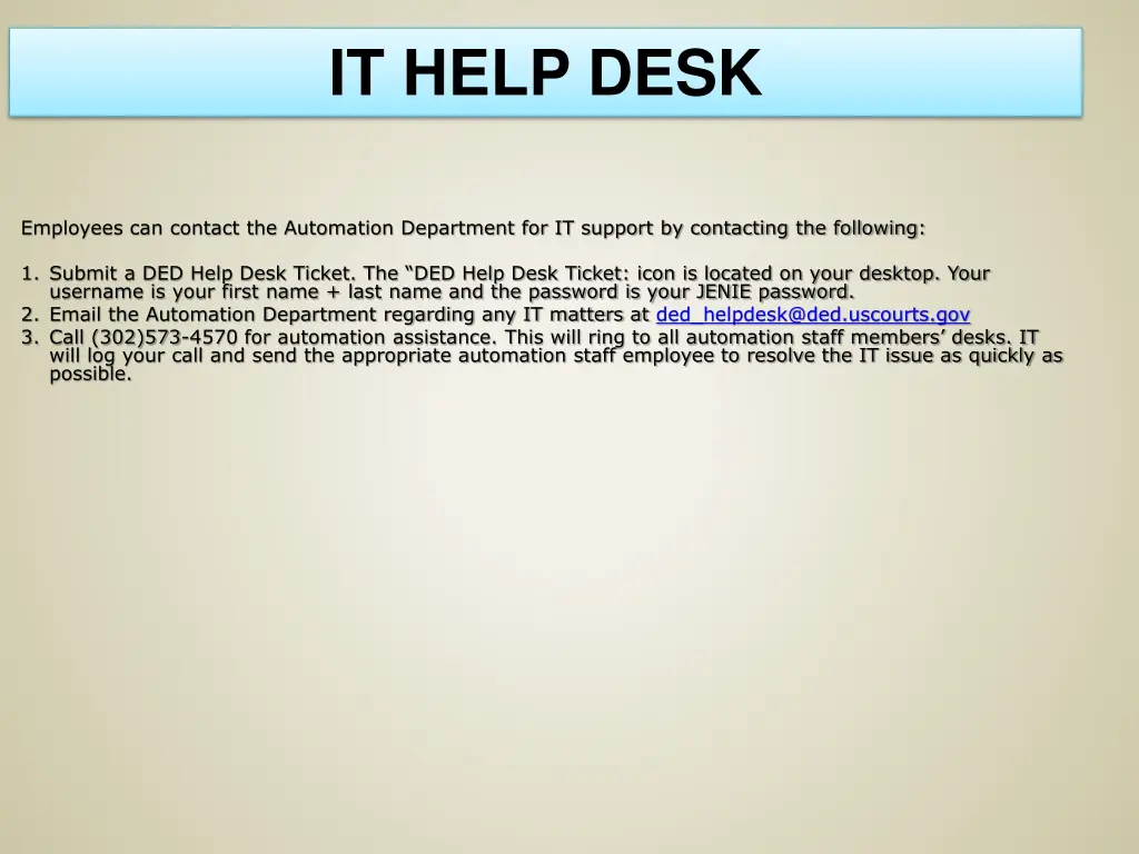 it help desk