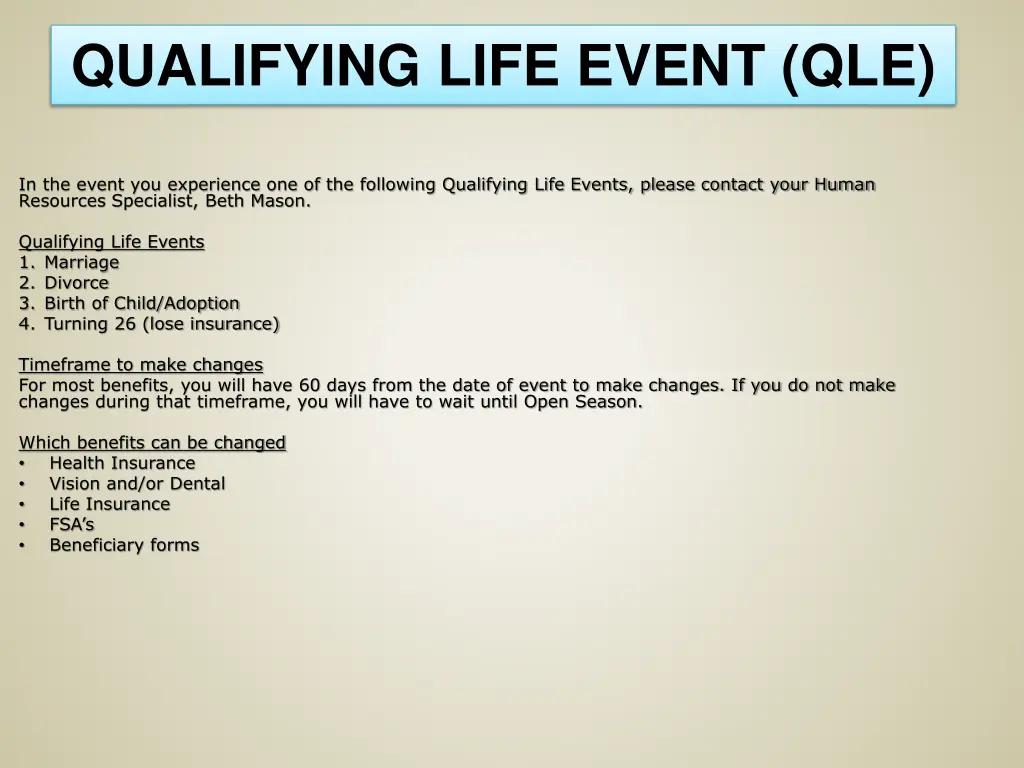 qualifying life event qle