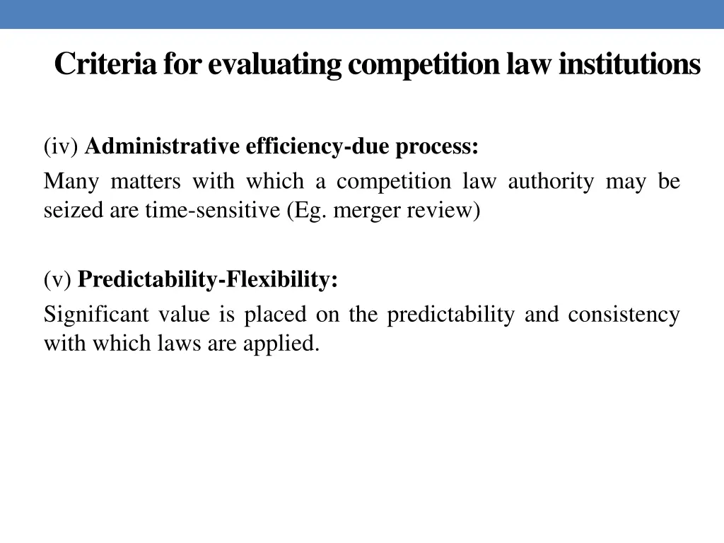 criteria for evaluating competition 1