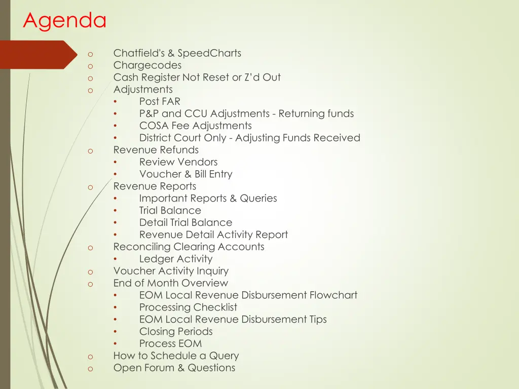 agenda