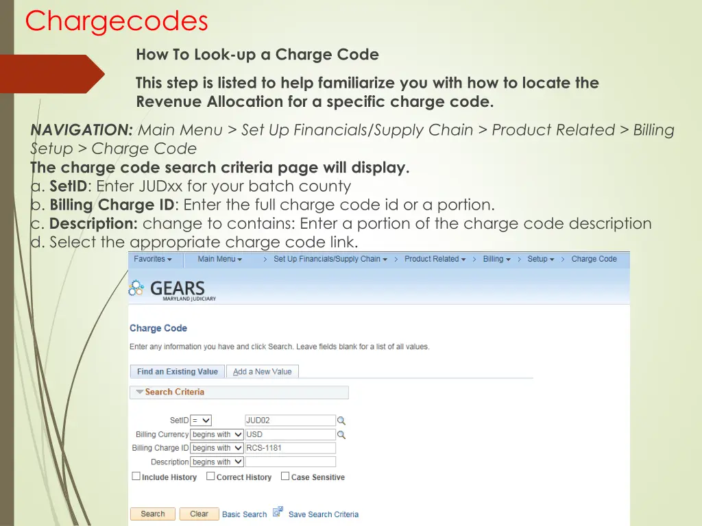 chargecodes