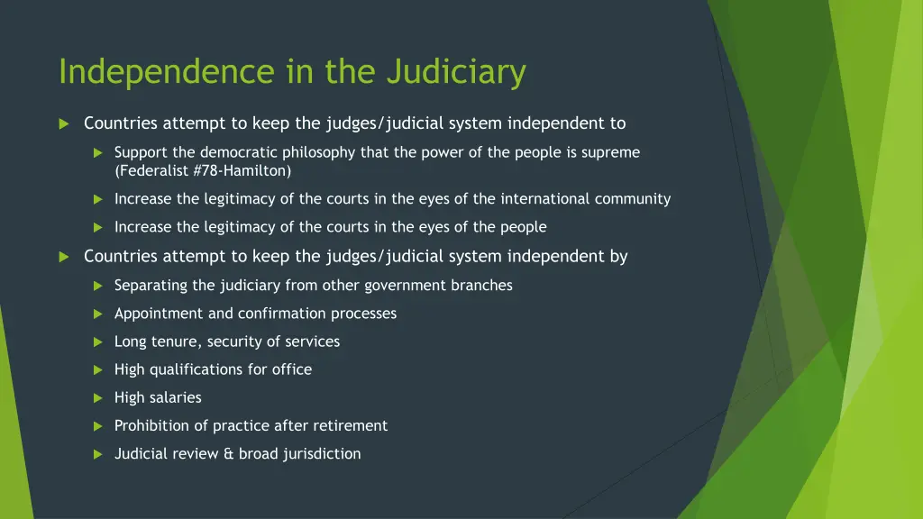 independence in the judiciary