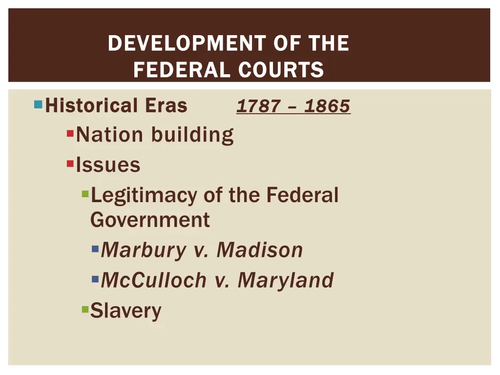 development of the development of the federal 1