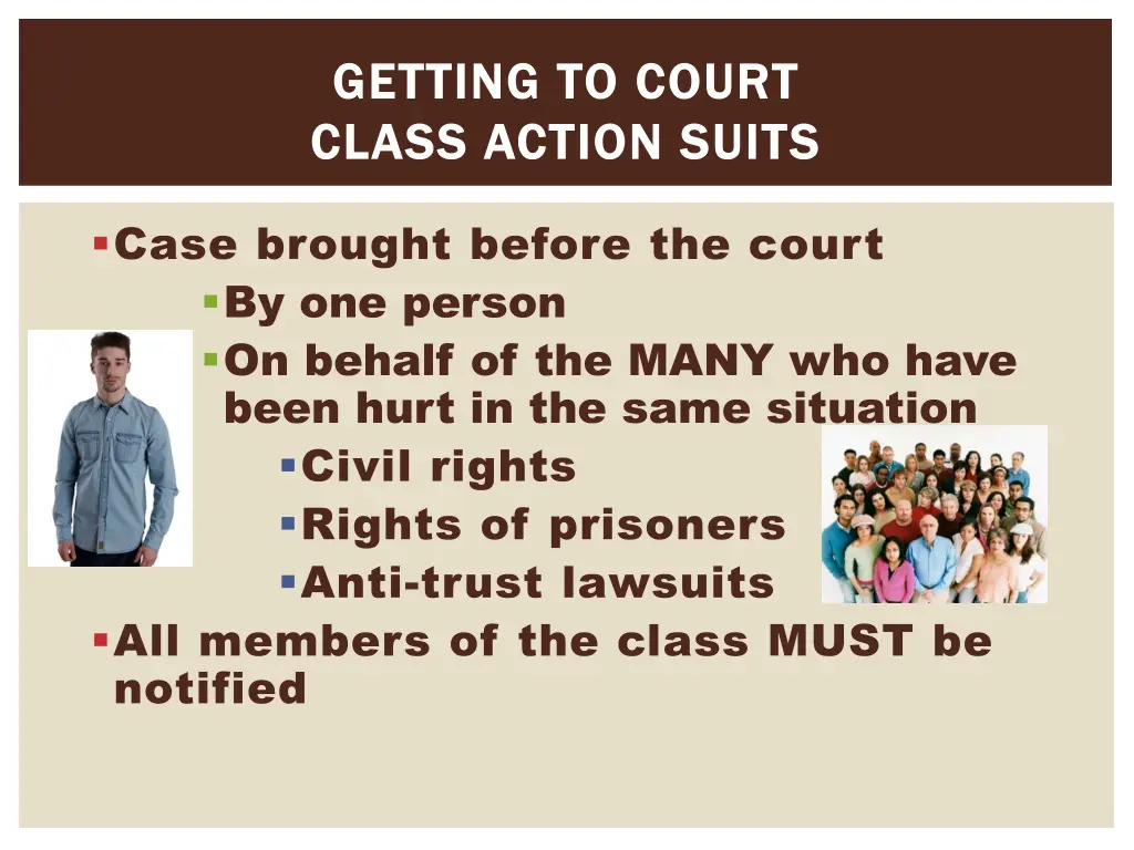 getting to court getting to court class action