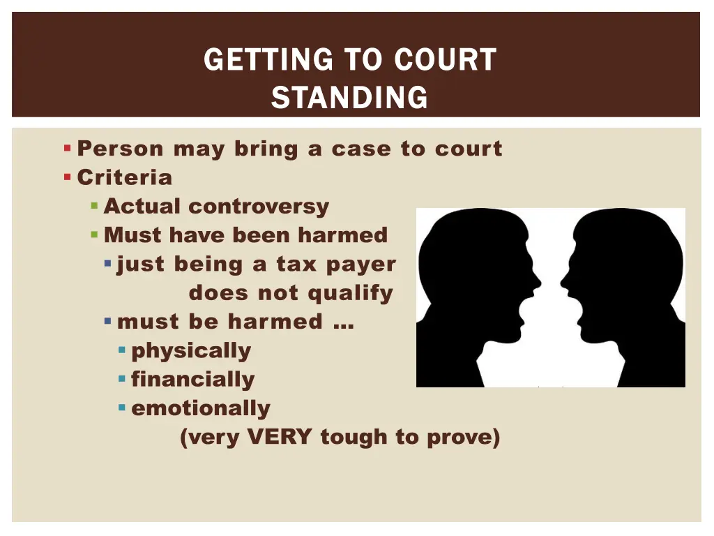 getting to court getting to court standing