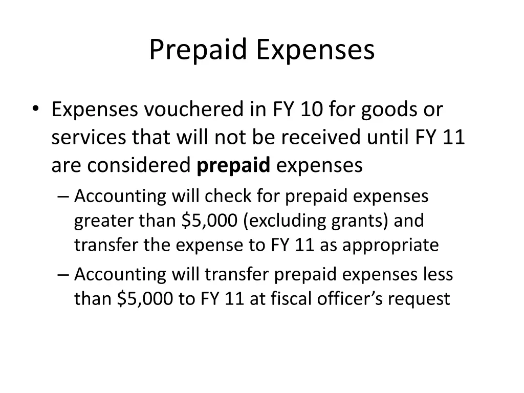 prepaid expenses