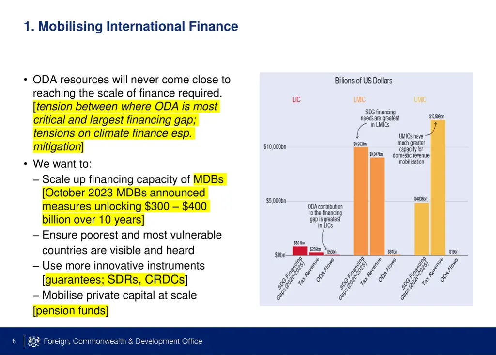 1 mobilising international finance