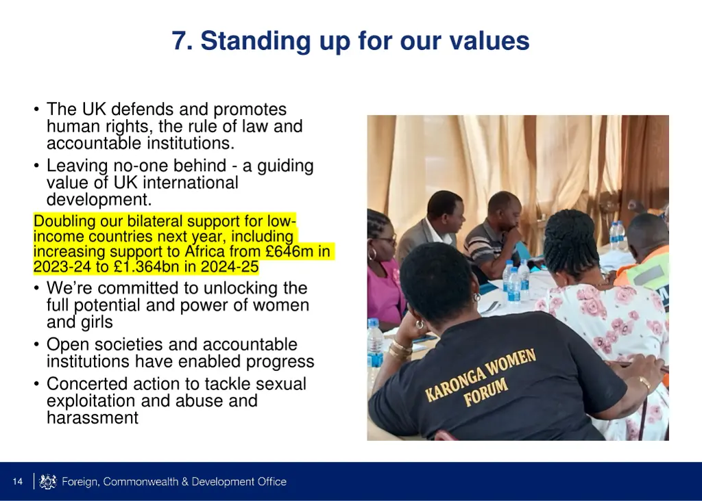 7 standing up for our values