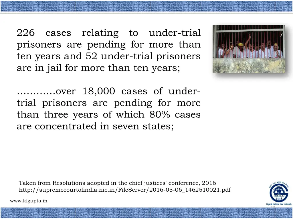 226 cases relating to under trial prisoners
