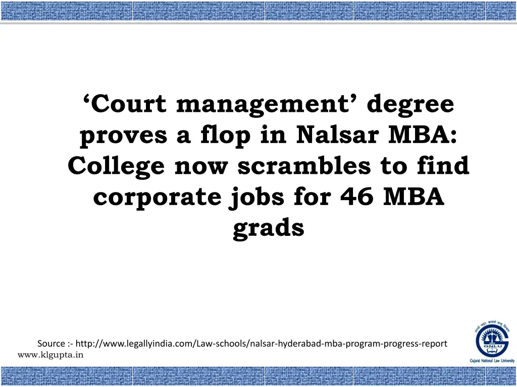 court management degree proves a flop in nalsar