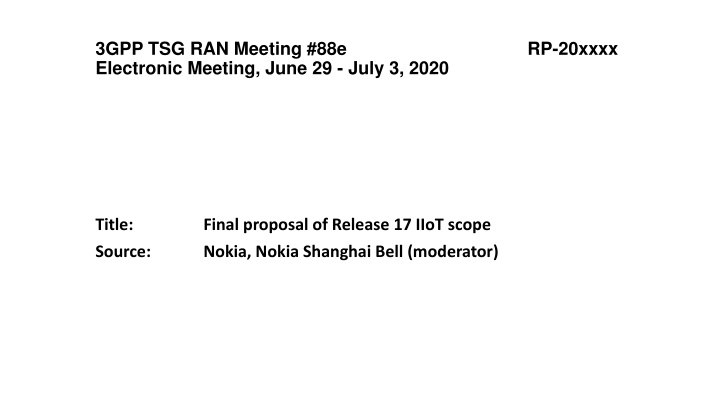 3gpp tsg ran meeting 88e electronic meeting june